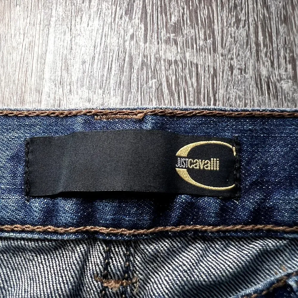 JUSTCAVALLI Mens Distressed Denim Jeans